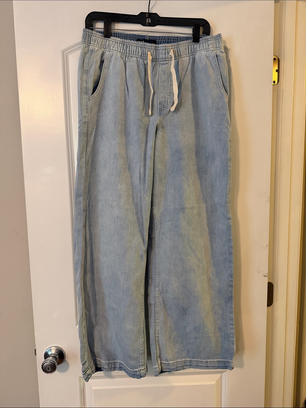 GAP Light Wash Wide Leg Jeans with Drawstring